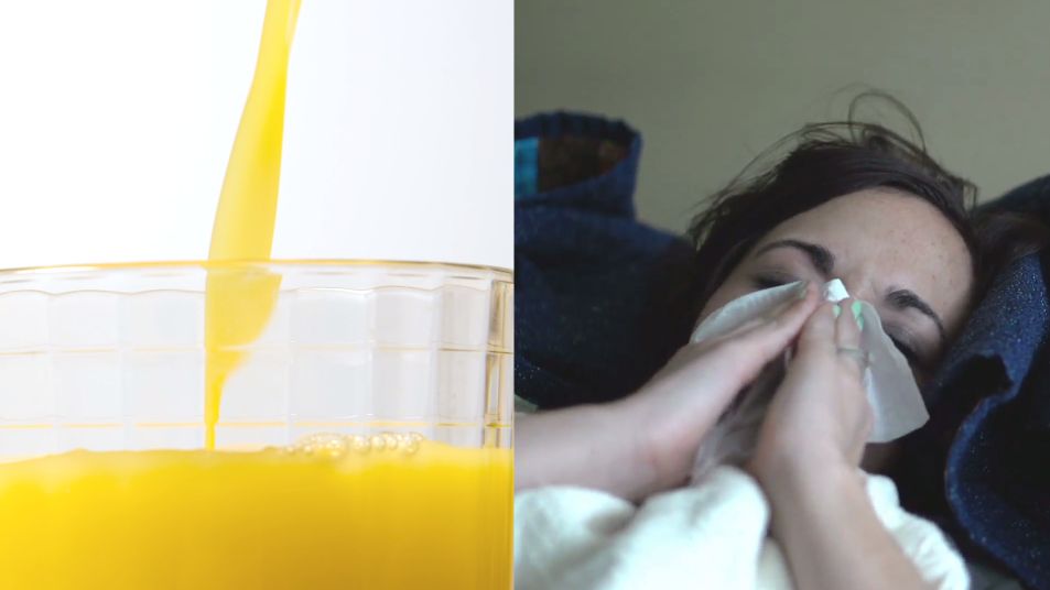 Najlepszy drink na grypę i przeziębienie. Pij sok pomarańczowy, gdy jesteś chory (WIDEO)