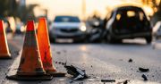 Utrudnienia na trasie Grodzisk-Rakoniewice. Ciężarówka zjechała do rowu