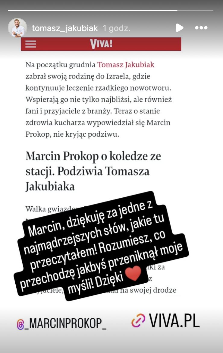 Tomasz Jakubiak podziękował Marcinowi Prokopowi za piękne słowa