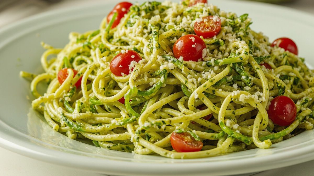 Makaron z pesto z rukoli