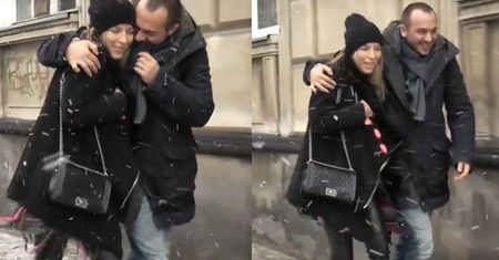 Mąż ratuje Chodakowską przed upadkiem (WIDEO)
