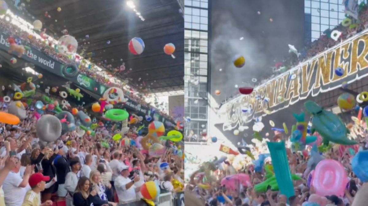Dmuchane zabawki na stadionie to już tradycja