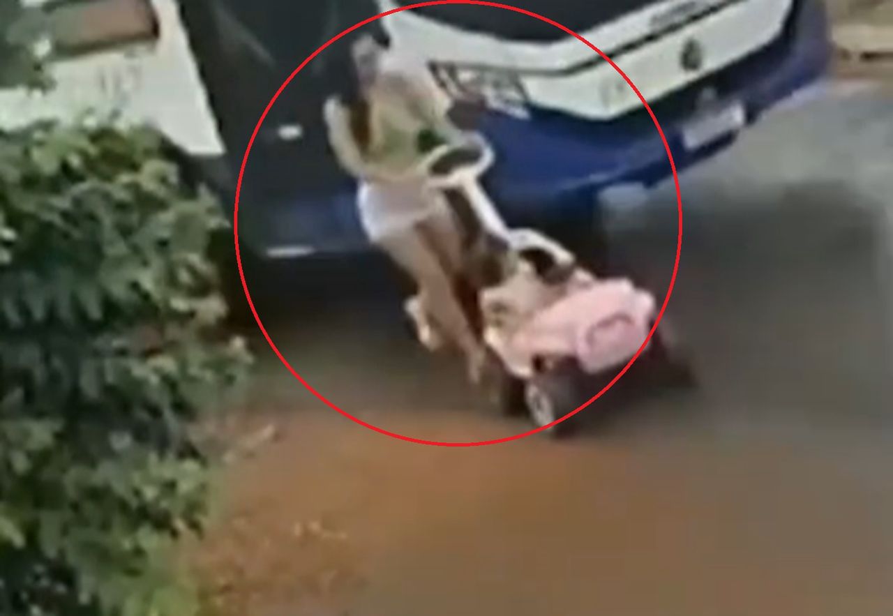 Brazilian mother and child miraculously escape bus accident