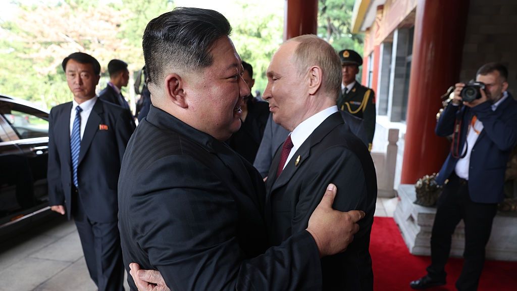 Russian President Putin Visits Beijing
BEIJING, CHINA - SEPTEMBER 3: (RUSSIA OUT) Russian President Vladimir Putin (R) greets North Korean Supreme Leader Kim Jong Un (L) after their bilateral meeting on September 3, 2025, in Beijing, China. President Putin is visiting China and will attend a military parade in Beijing to celebrate the 80th anniversary of the end of WW2. (Photo by Contributor/Getty Images)
Contributor