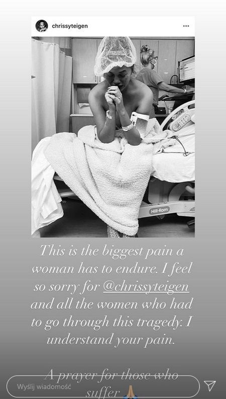 Weronika Rosati współczuje Chrissy Teigen straty dziecka