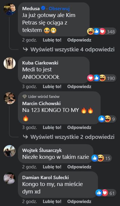 Wpis "Medusy" oraz jego fanów