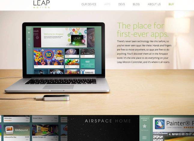 Airspace - sklep z aplikacjami dla Leap Motion