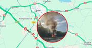Autokar doszczętnie spłonął na autostradzie A4