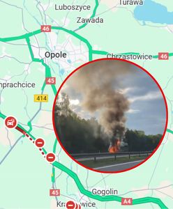 Autokar doszczętnie spłonął na autostradzie A4
