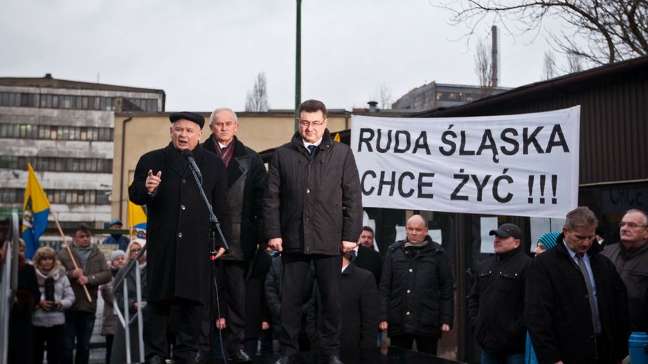 Jarosław Kaczyński w Rudzie Śląskiej w 2015 roku