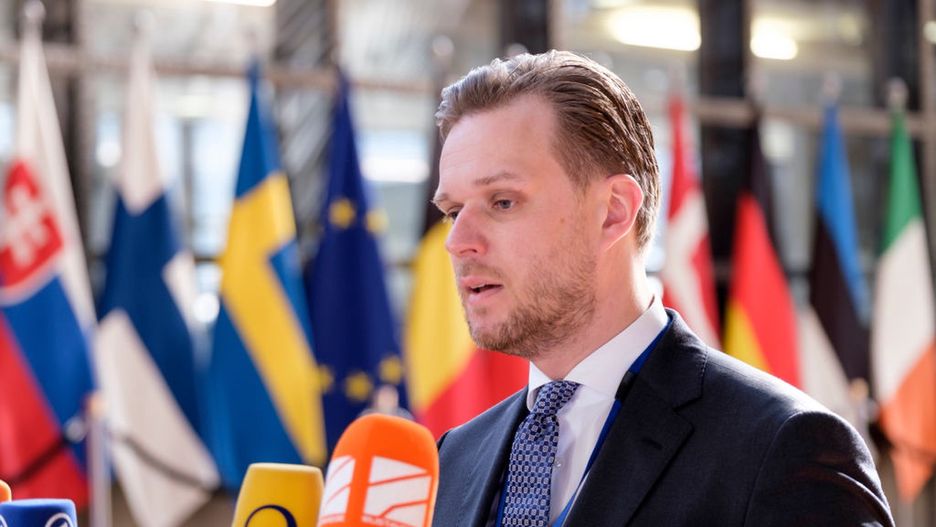 EU-Canada Joint Ministerial Committee MeetingBRUSSELS, BELGIUM - MAY 16: Lithuanian Minister of Foreign Affairs Gabrielius Landsbergis is talking to media prior an European Union - Canada joint ministerial committee meeting in the Europa, the EU Council headquarter on May 16, 2022 in Brussels, Belgium. The meeting takes place at critical juncture for Europe's security and the agenda will include the joint response to Russia's unprovoked and brutal war on Ukraine and its global ramifications. The Joint Ministerial Committee will also discuss bilateral security and defence cooperation and the EU-NATO strategic partnership as well as a number of other shared foreign policy priorities such as relations with China, the situation in Afghanistan, Latin America, the Sahel and the growing geostrategic importance of the Arctic. (Photo by Thierry Monasse/Getty Images)Thierry Monasseagression, gabrielius landsbergis