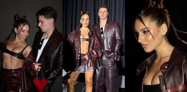 Nicola Zalewski lansuje się w Mediolanie z ukochaną i jej ściśniętym w mikroskopijnym staniku biustem (ZDJĘCIA)