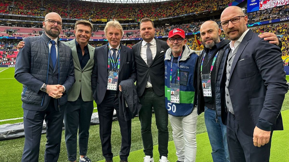 Zbigniew Boniek z ekipą Polsatu