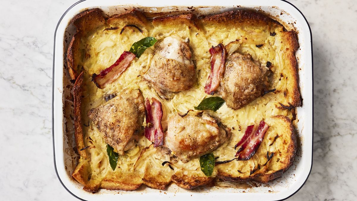 Kurczak pieczony w sosie chlebowym