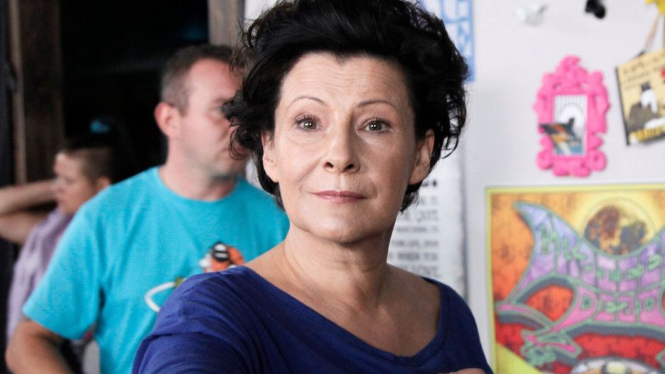 Dorota Kolak na planie serialu "Przepis na życie"