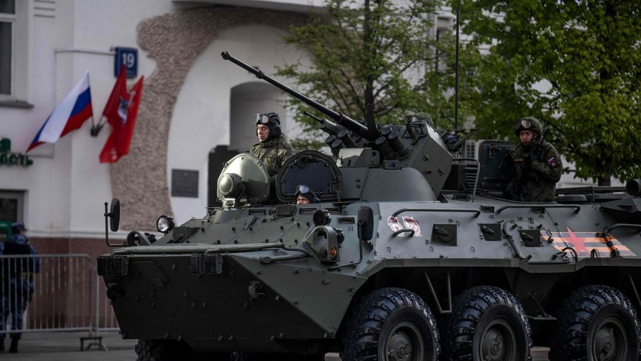 Temporary
A Russian military vehicle moves along the Garden Ring road prior to the general rehearsal of the Victory Day military parade, to be held at Red Square, in central Moscow on May 7, 2025. Russia will celebrate the 80th anniversary of the Soviet Union's victory over Nazi Germany in World War Two (WWII) on May 9. (Photo by Angelos TZORTZINIS / AFP)
ANGELOS TZORTZINIS