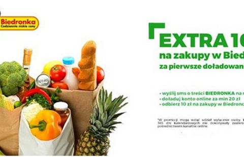 Bony na zakupy do Biedronki za doładowania konta w Plusie