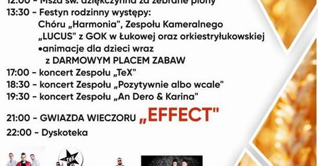 Dożynki Gminy Łukowa 2021. Gwiazda wieczoru zespół Effect
