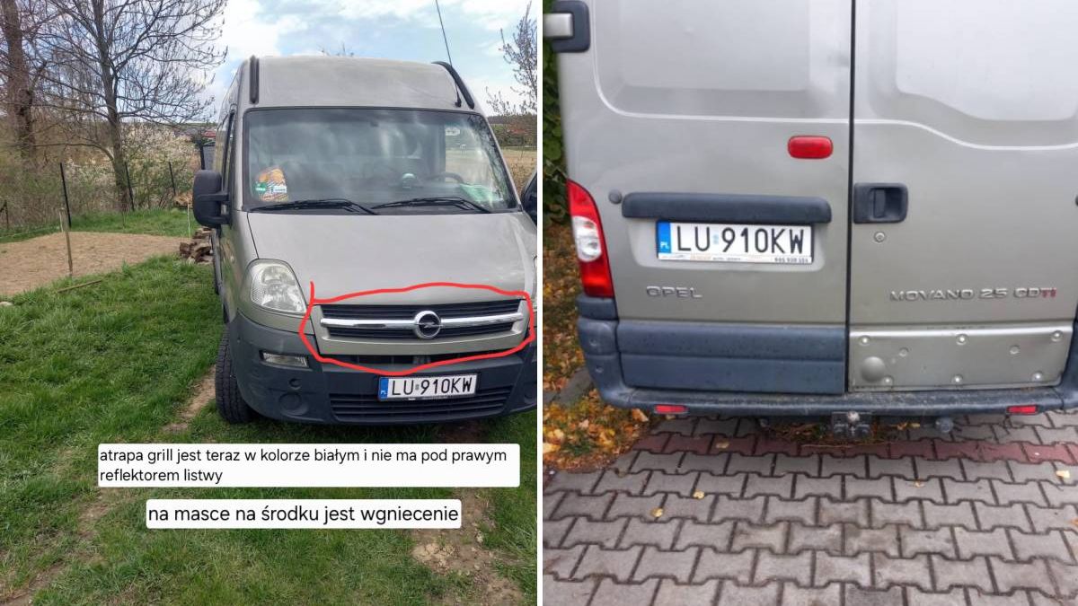 Skradziony bus Opel Movano