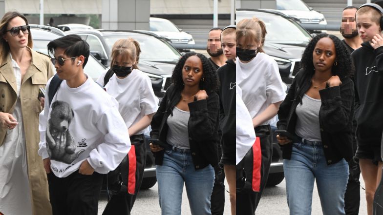 Angelina Jolie z dziećmi na lotnisku