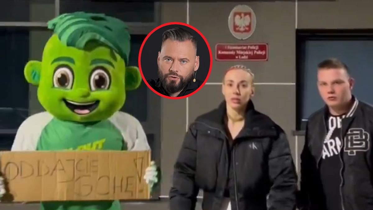Na dużym zdjęciu od prawej: maskotka Clout MMA, Marianna Schreiber i Łukasz Zwierzyński. Na małym Krzysztof Stanowski