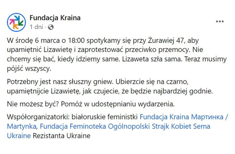 Marsz przeciwko przemocy w Warszawie