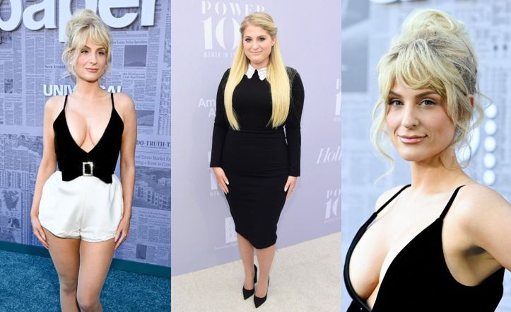 Odmieniona Megan Trainor na premierze serialu "The Paper" 