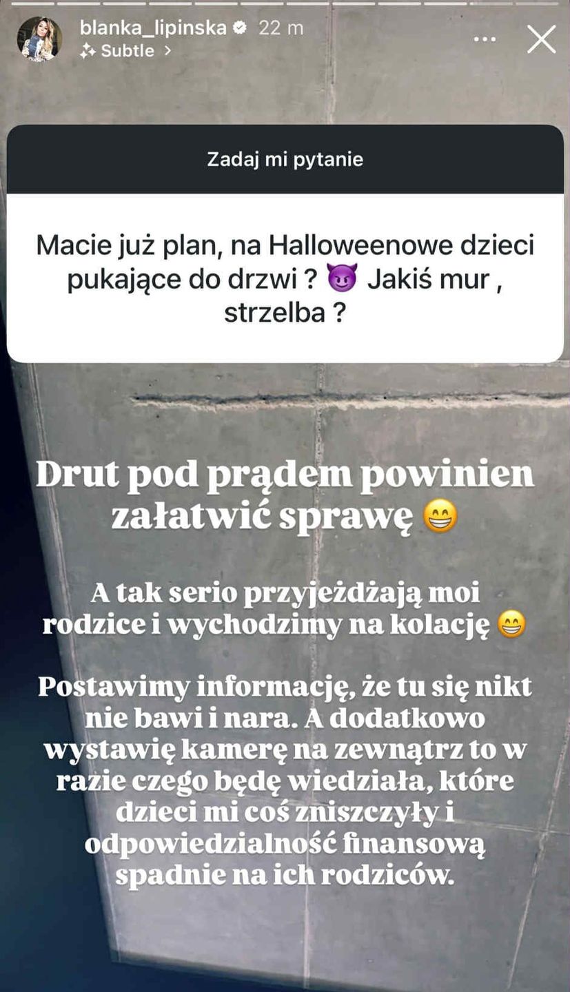 Blanka Lipińska zapowiada szereg działań związanych z Halloween