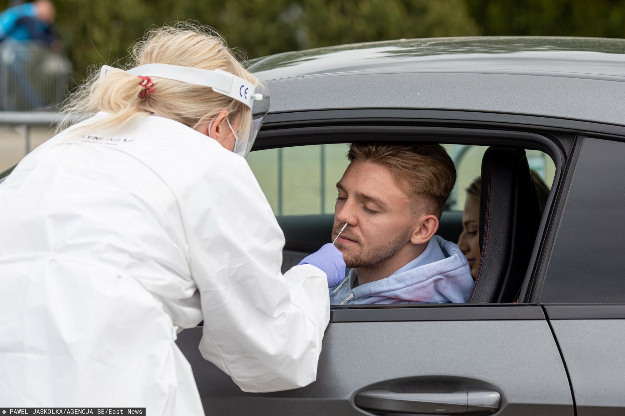 Kamil Jóźwiak podczas wymazu