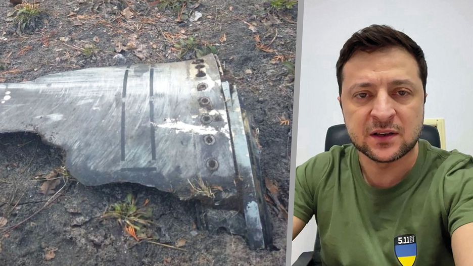 Ukraina. Elementy rakiety obok domu Zełenskiego 