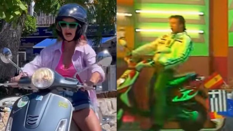 Anna Lewandowska pędzi na skuterze