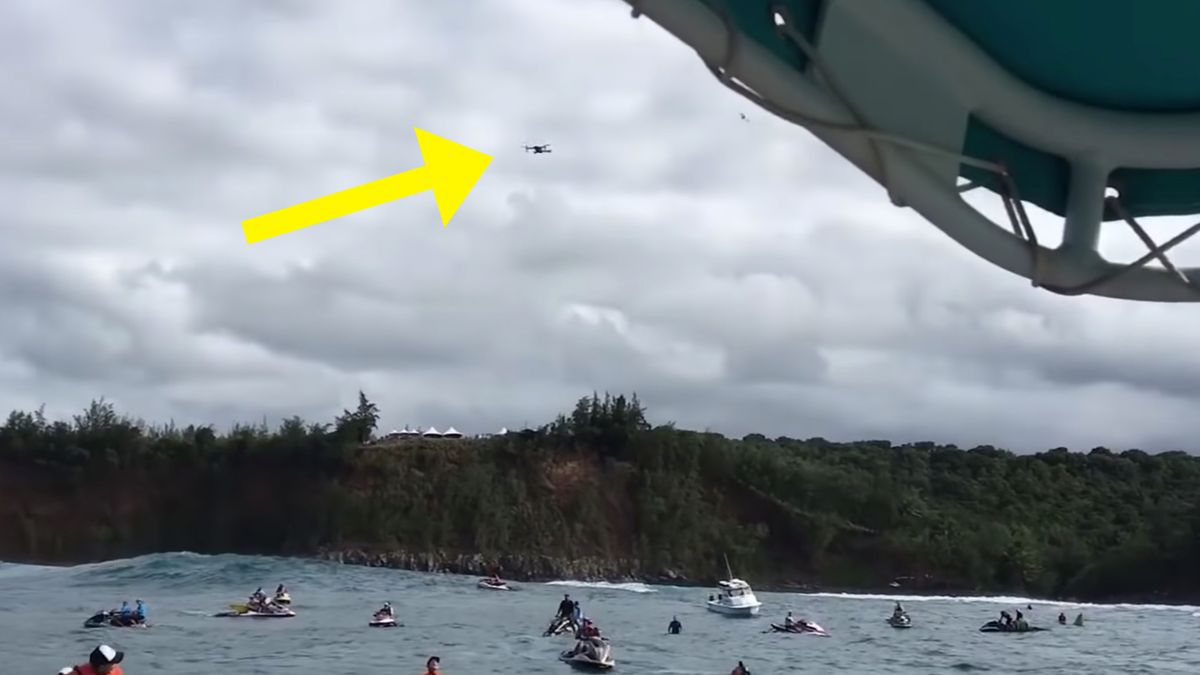 Dron nie miał szans w starciu z helikopterem 1