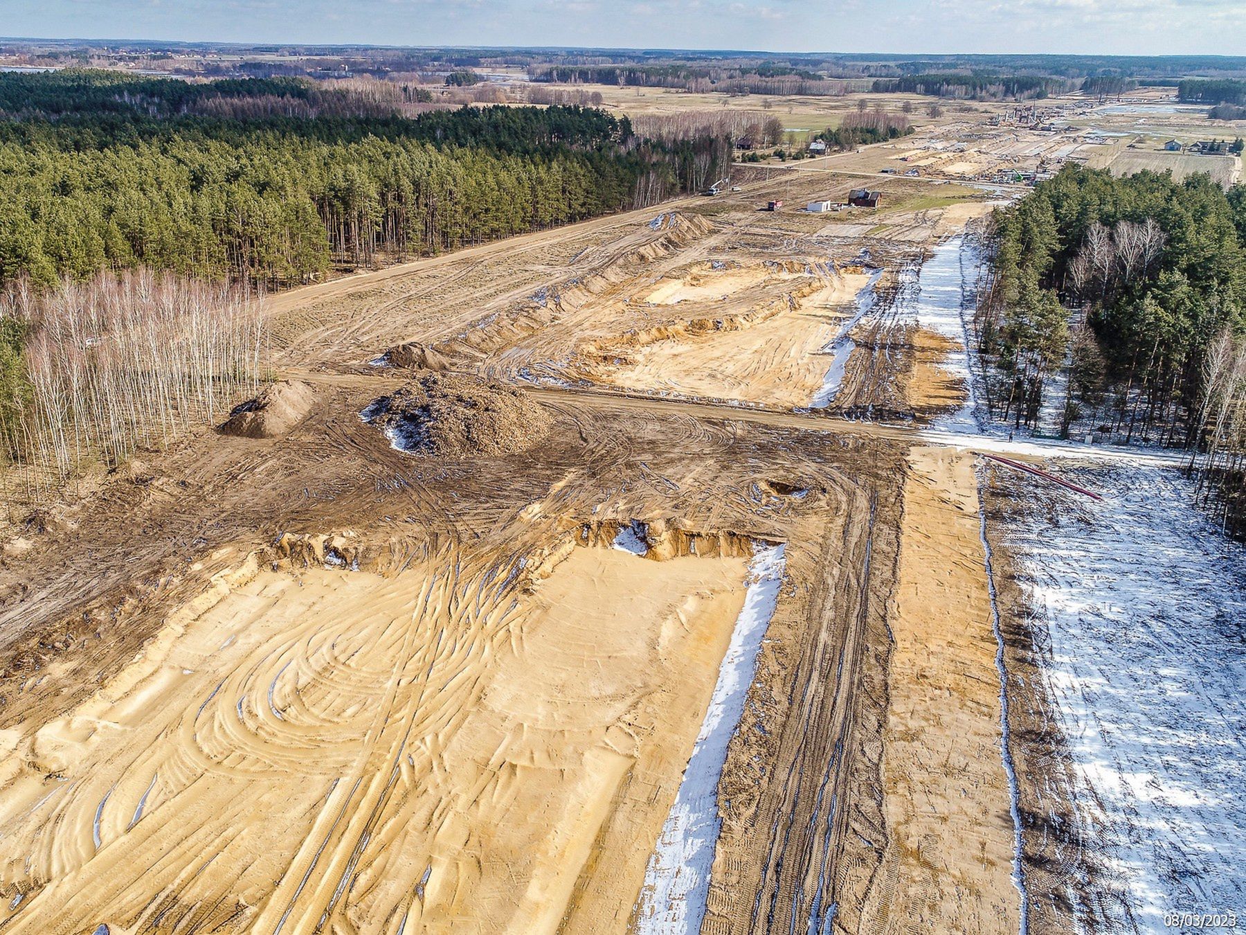 Budowa autostrady A2 odc. Groszki - Gręzów (marzec 2023)
