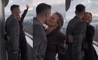 Anna Lewandowska macha do fanów (?) ze szczytu Empire State Buliding i migdali się z Robertem (WIDEO)