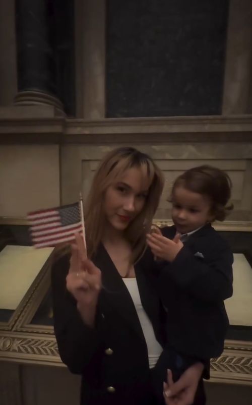 Ida Nowakowska z synem w Kapitolu