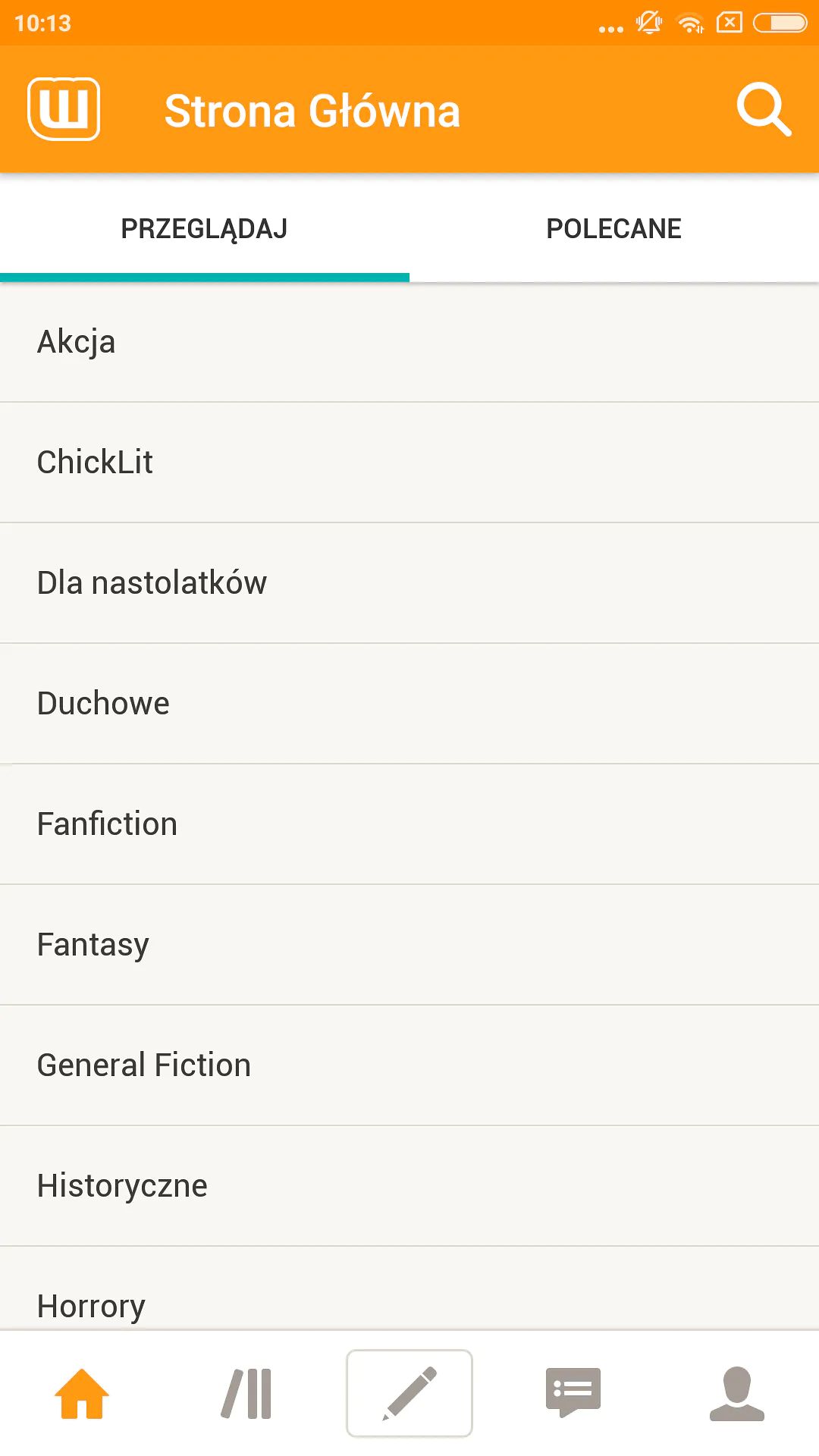 Wattpad: lista gatunków