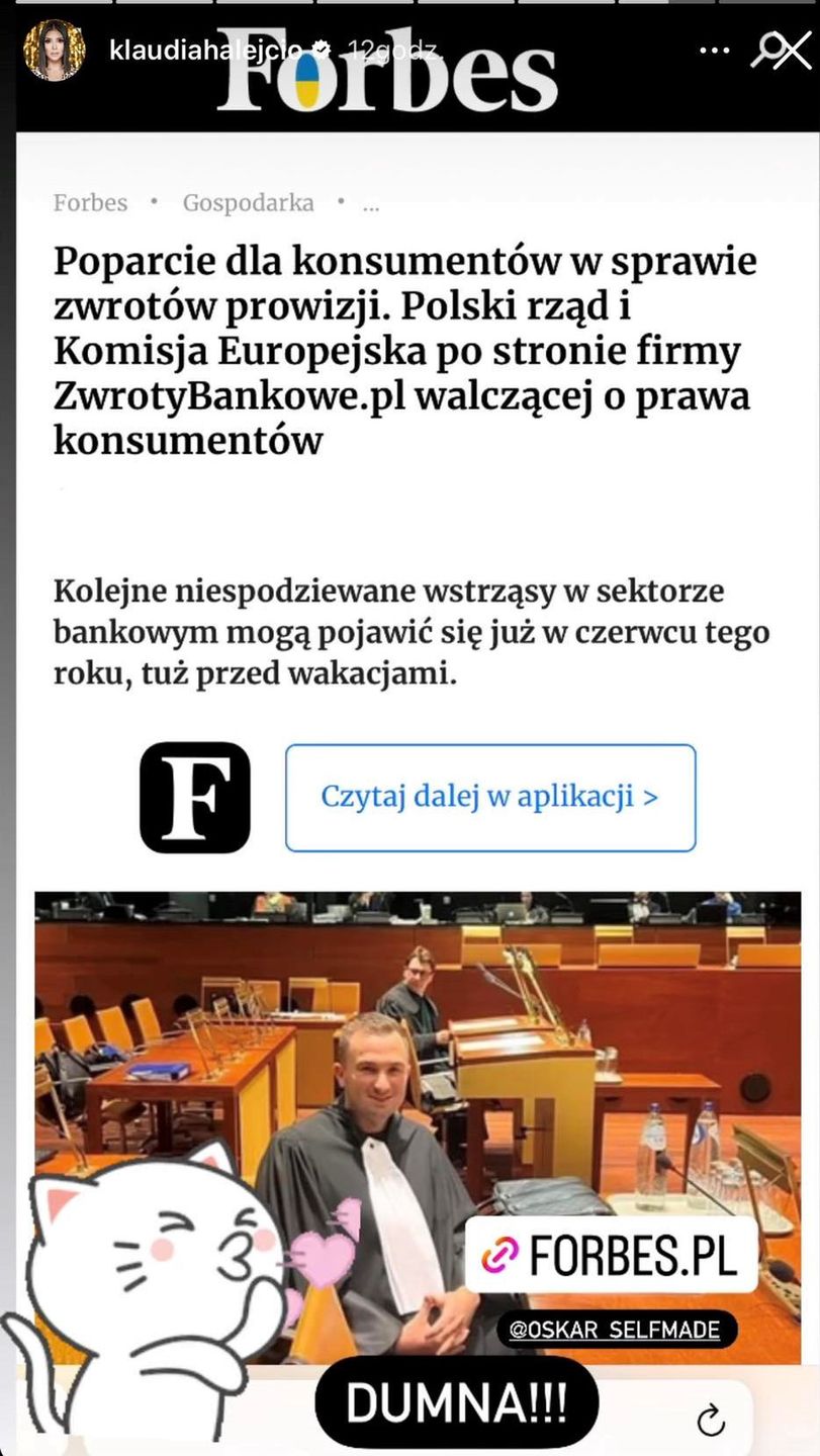 Klaudia Halejcio pęka z dumy. "Forbes" napisał o jej narzeczonym