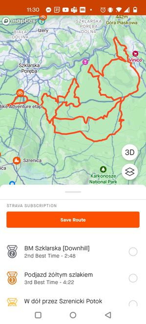 Strava: przejechane segmenty