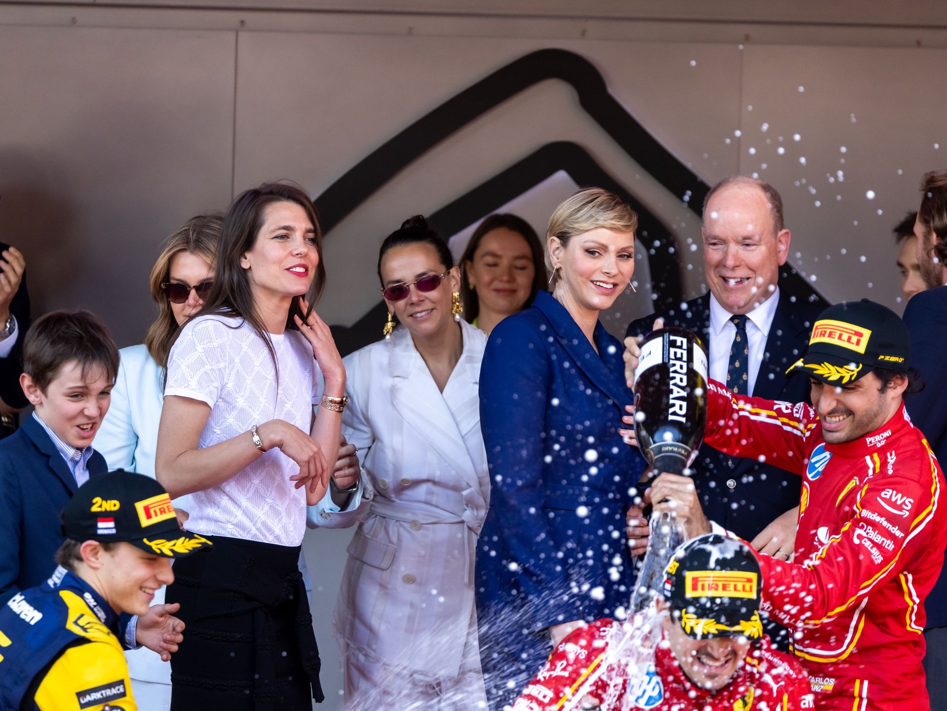 Księżniczka Charlene i książę Albert na wyścigach F1