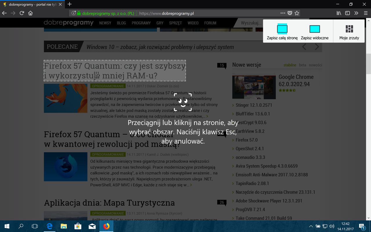 Firefox 57 – zrzuty ekranu