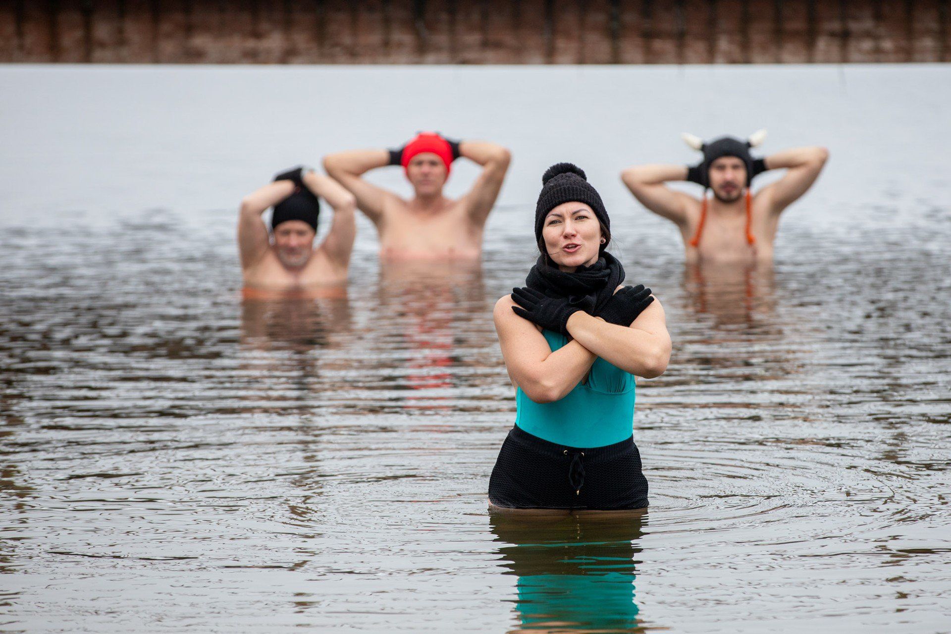 Morsy z Zalesia na niedzielnym morsowaniu