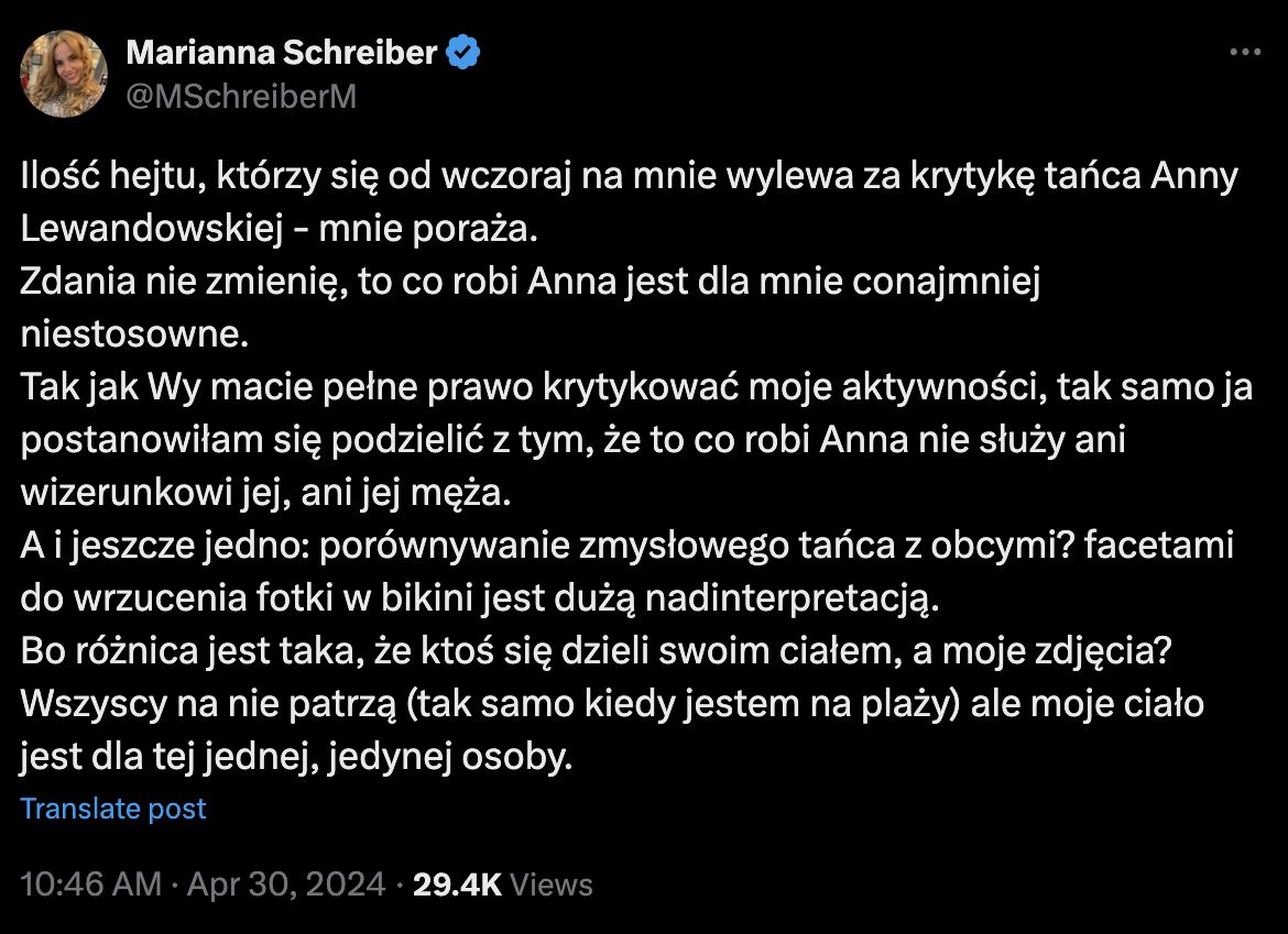 Marianna Schreiber żali się na hejt