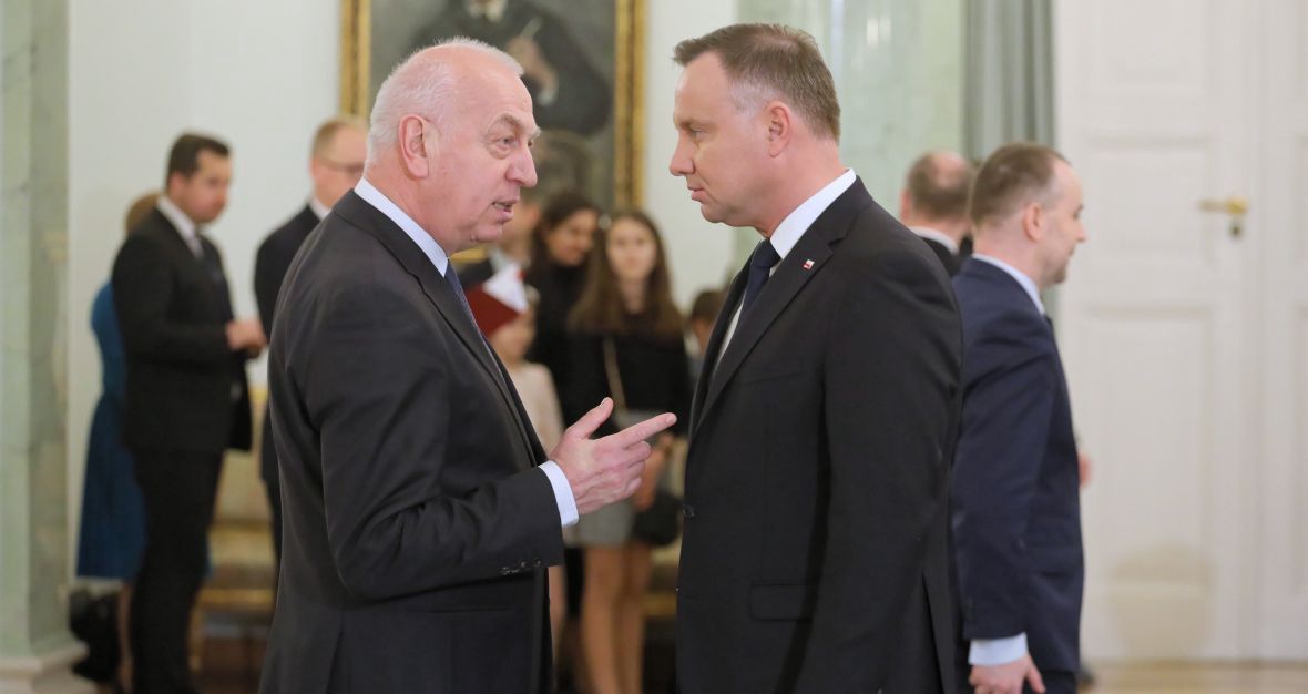 Sędzia Kozielewicz jeszcze jako szef PKW i prezydent Andrzej Duda, rok 2020