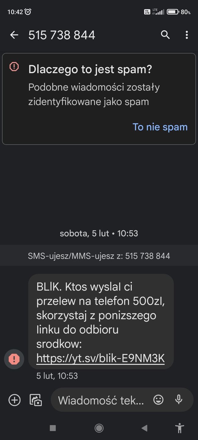 Fałszywy SMS