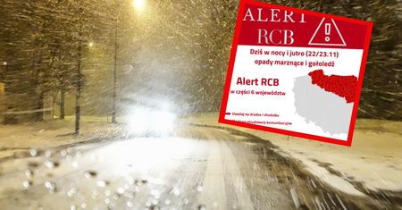 Lód i gołoledź na drogach. Alert RCB w sześciu województwach