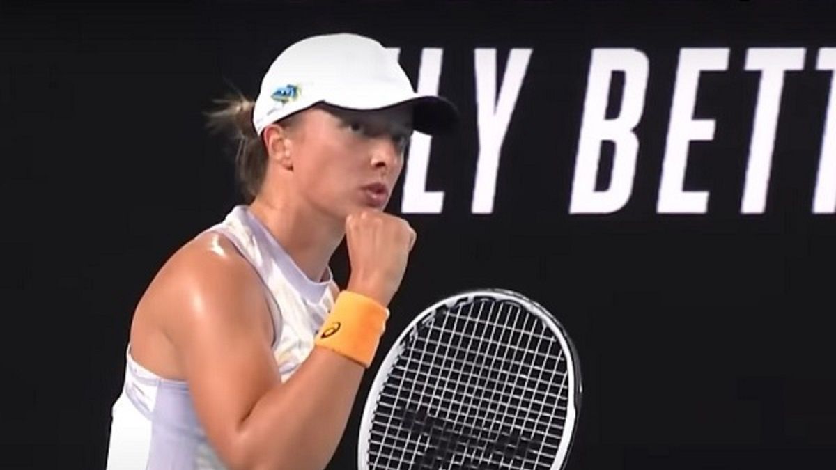 Iga Śwątek w czasie meczu z Camilą Osorio w Australian Open