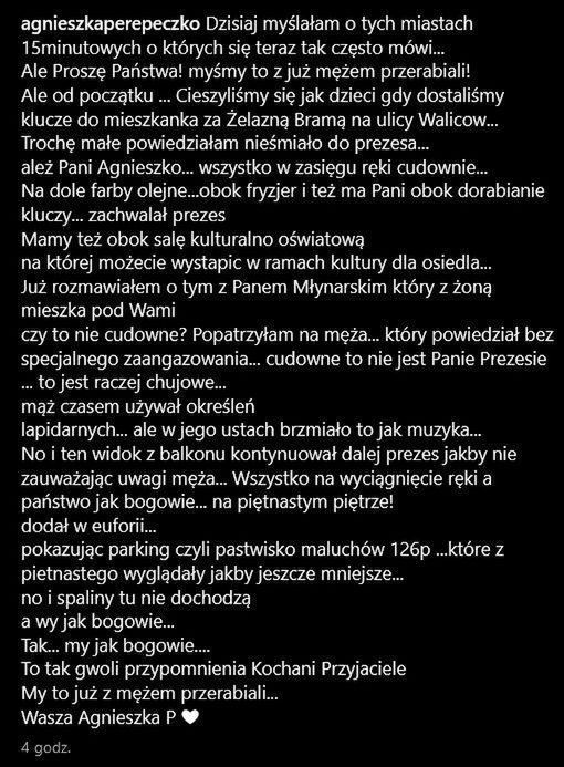 Agnieszka Fitkau-Perepeczko wspomina przydział mieszkania