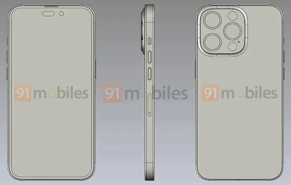 iPhone 14 Pro na wczesnych schematach