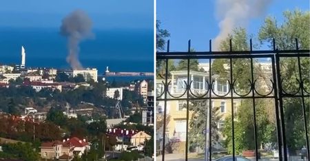 Siedziba Floty Czarnomorskiej zaatakowana. Kłęby czarnego dymu