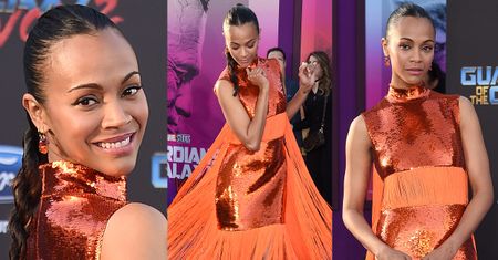 Zoe Saldana w cekinach i frędzlach